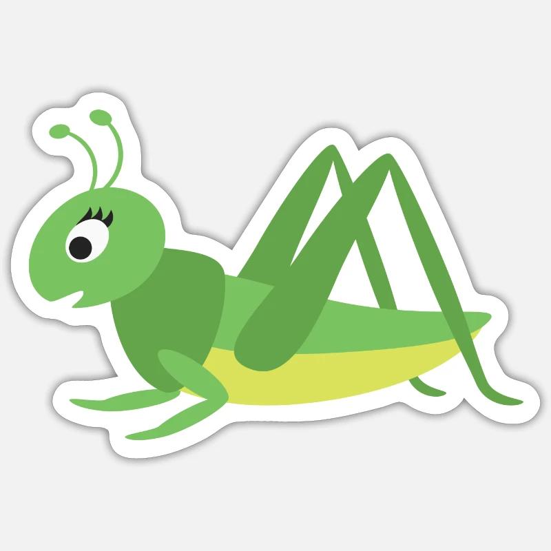 sauterelle - Sticker taille S (10 x 10 cm) - blanc mat