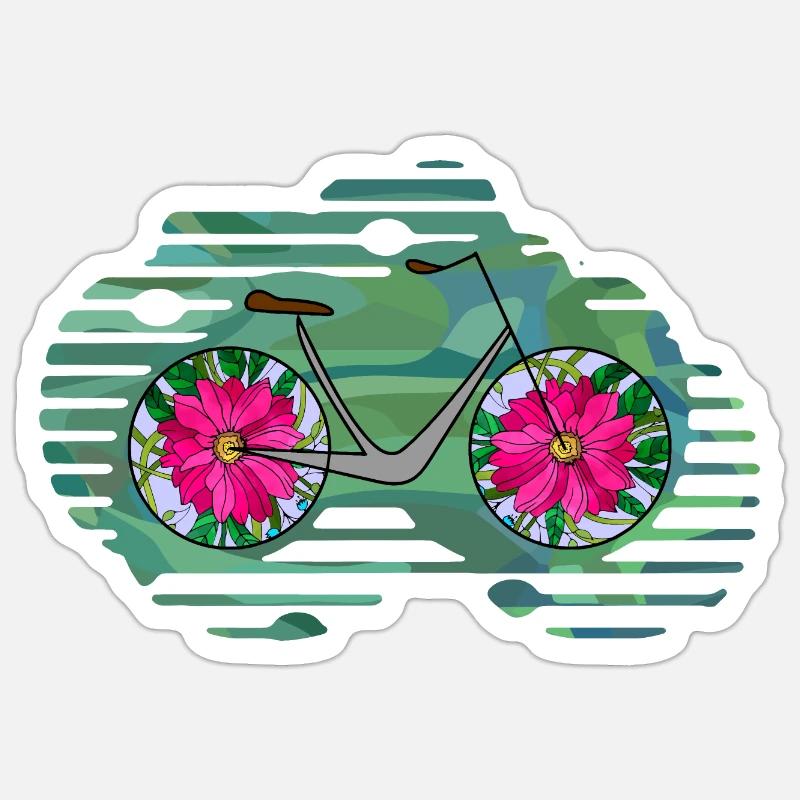 Bicyclette - Sticker taille S (10 x 10 cm) - blanc mat