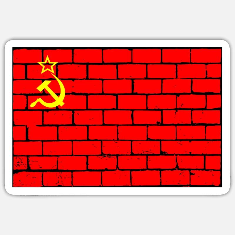 Russie URSS drapeau de l'Union soviétique drapeau Sticker taille S (10 x 10 cm)