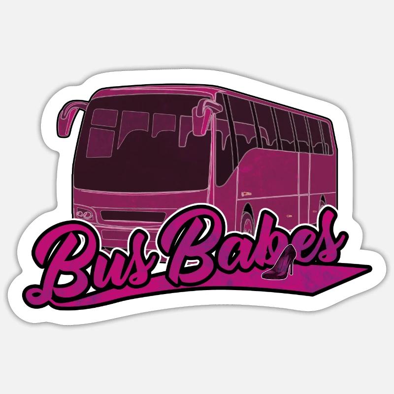 Babes Bus | Chauffeur de bus Cadeau de chauffeur de bus - Sticker taille S (10 x 10 cm) - blanc mat