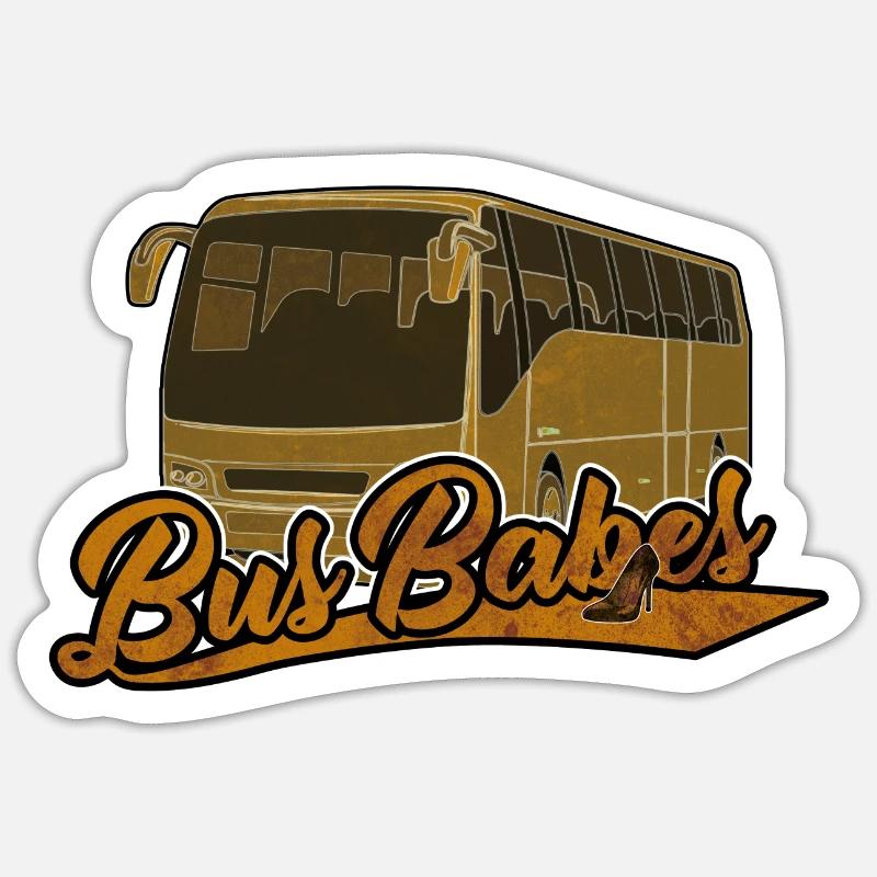 Bus Babes | Busfahrerin Bus Fahrerin Geschenk - Sticker Größe S (10 x 10 cm) - Mattweiß