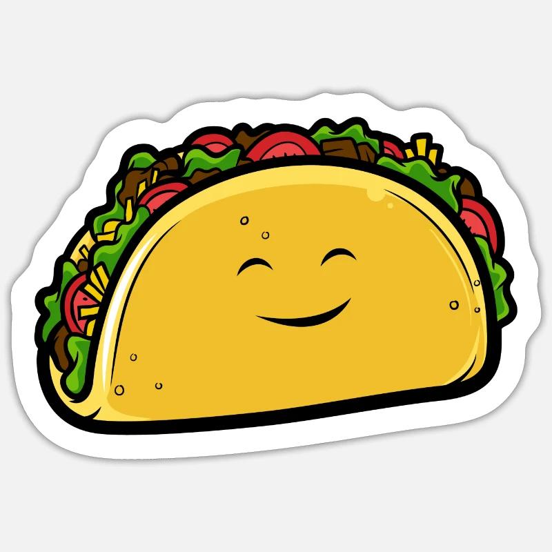 Taco - Sticker Größe S (10 x 10 cm) - Mattweiß