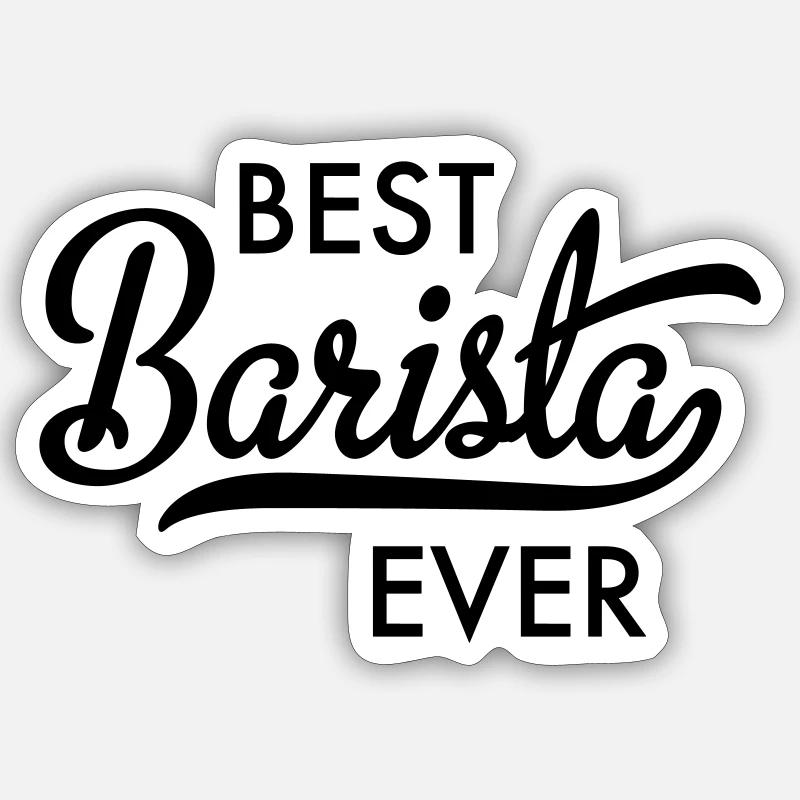 Barista - Sticker taille S (10 x 10 cm) - blanc mat