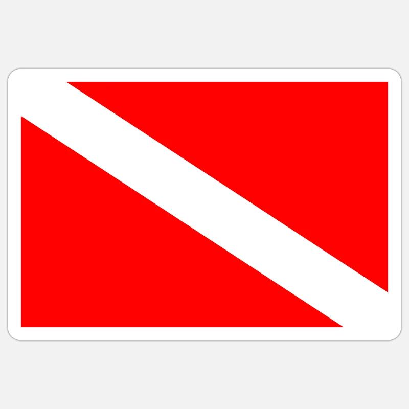 Drapeau de plongée - Sticker taille S (10 x 10 cm) - blanc mat