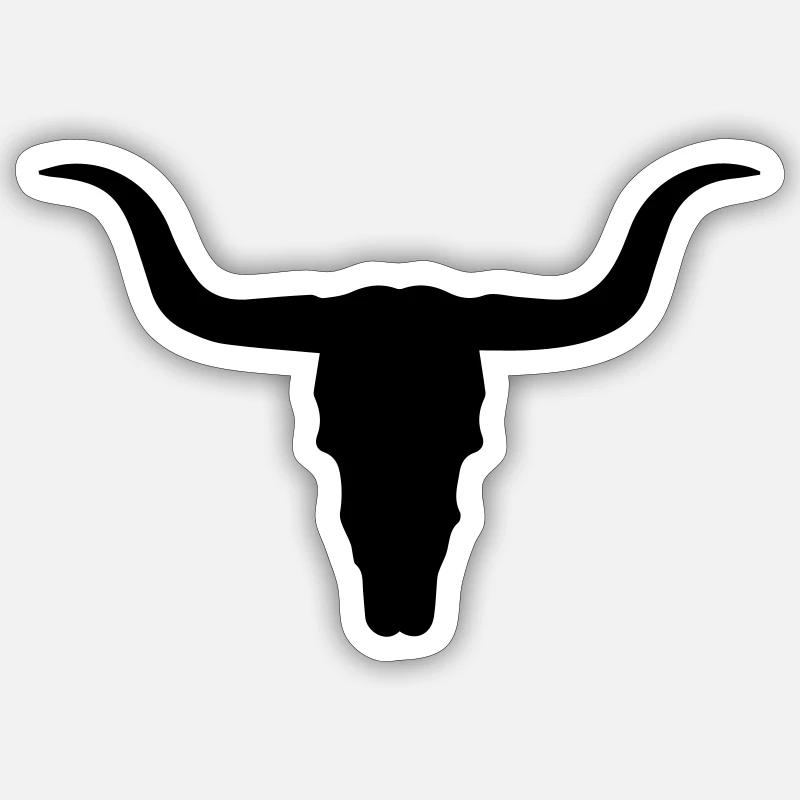 bulle skelett symbol - Sticker Größe S (10 x 10 cm) - Mattweiß