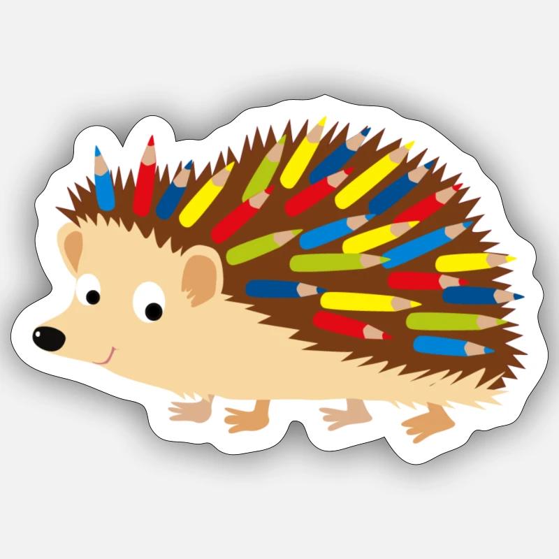 Hedgehog colored pencil Sticker size S (10 x 10 cm)