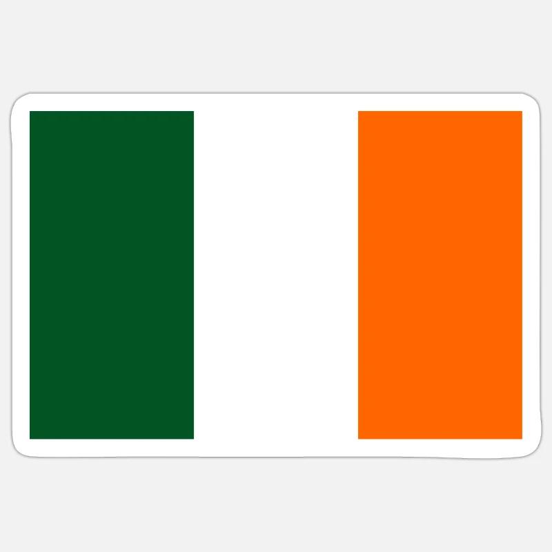 Drapeau de l’Irlande - Sticker taille S (10 x 10 cm) - blanc mat