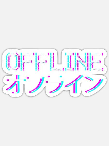 Vaporwave Aesthetic Offline - Sticker Größe S (10 x 10 cm) - Mattweiß