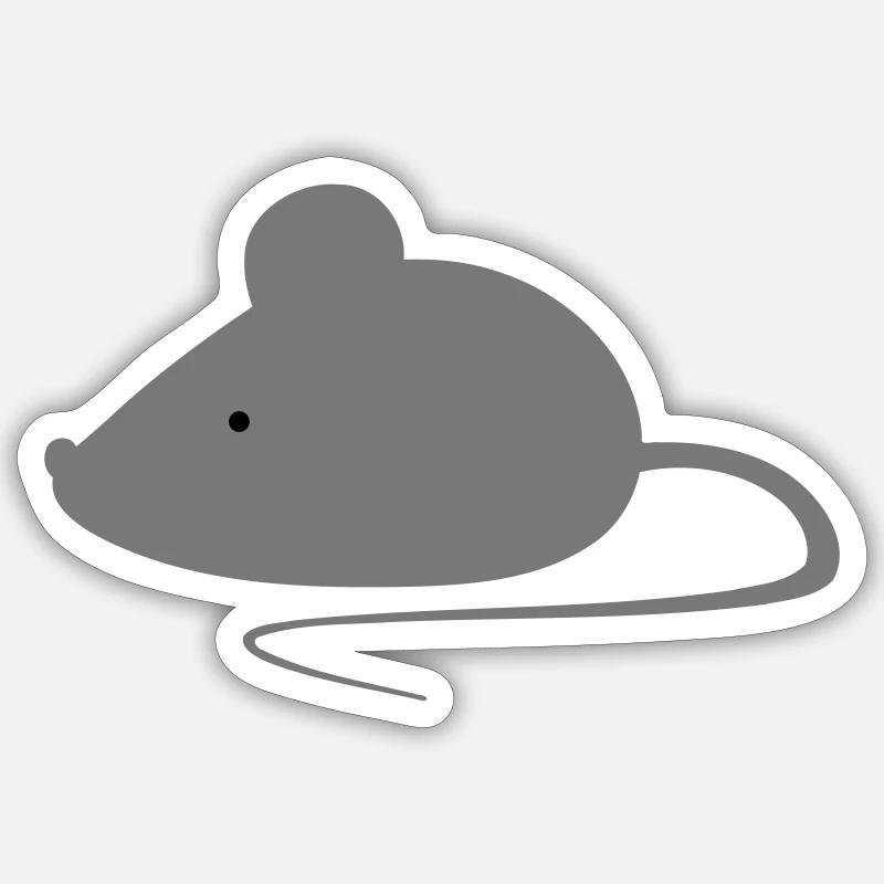 Souris - Sticker taille S (10 x 10 cm) - blanc mat