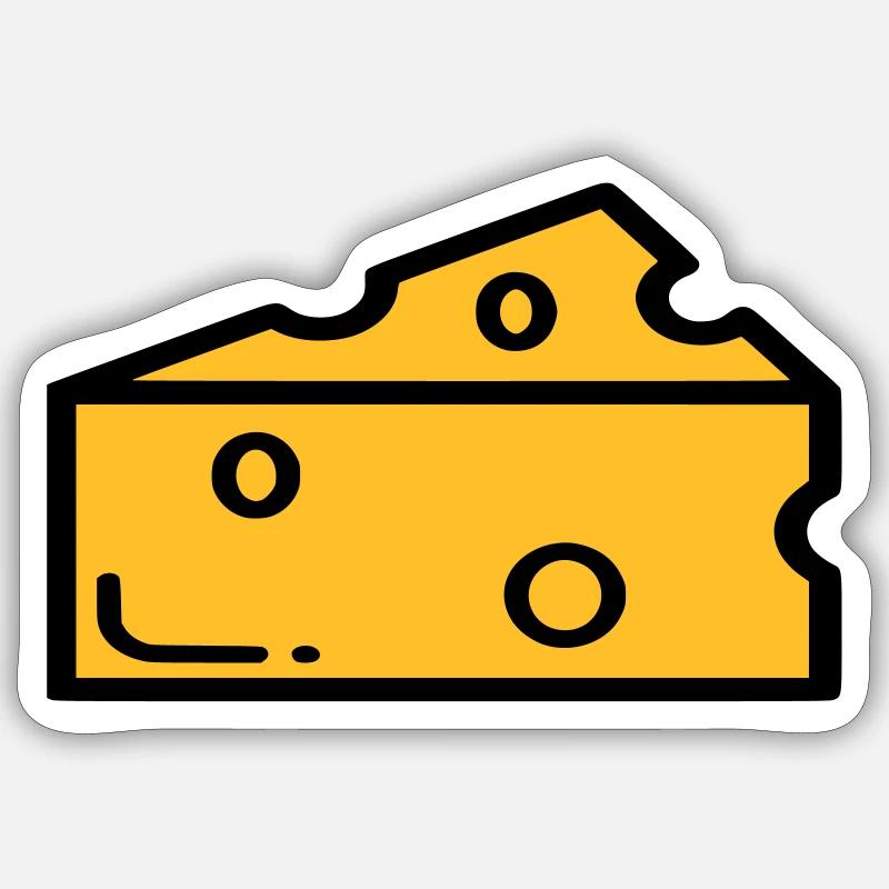 Käse - Sticker Größe S (10 x 10 cm) - Mattweiß