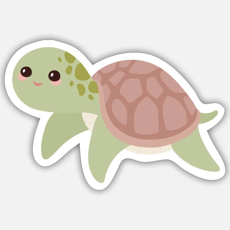 turtle - Sticker size S (10 x 10 cm) - white matte