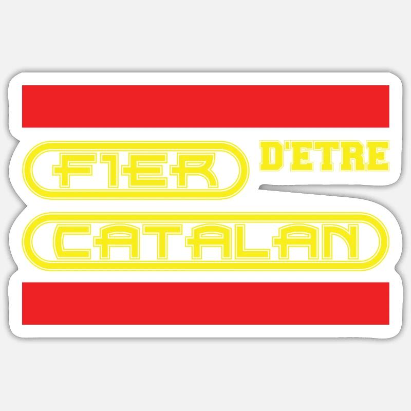 Fier d'être catalan - Sticker taille S (10 x 10 cm) - blanc mat