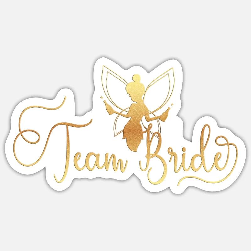 Team Bride gold elf 2 - Sticker size S (10 x 10 cm) - white matte