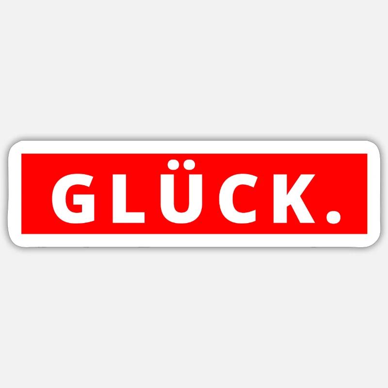 Glück - Sticker Größe S (10 x 10 cm) - Mattweiß