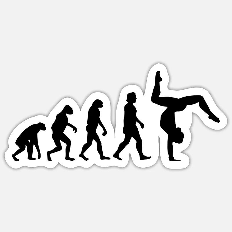 Evolution du poirier de gymnastique Sticker taille S (10 x 10 cm)