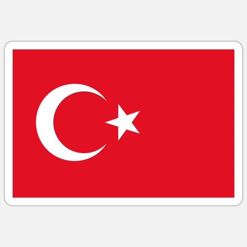 Turkish Flag Sticker size S (10 x 10 cm)