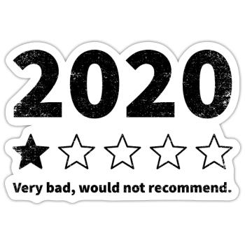 Funny 2020 Rating Corona Pandemic Gift - Sticker size S (10 x 10 cm) - white matte - Front