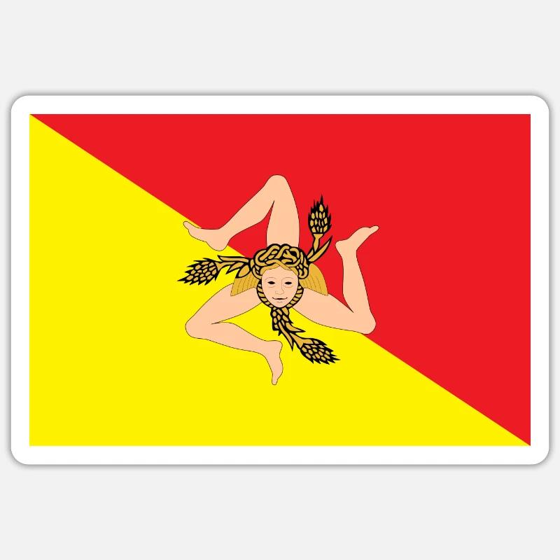 drapeau d’autocollant de l’autocollant de sicile drapeau Sicile Sticker taille S (10 x 10 cm)