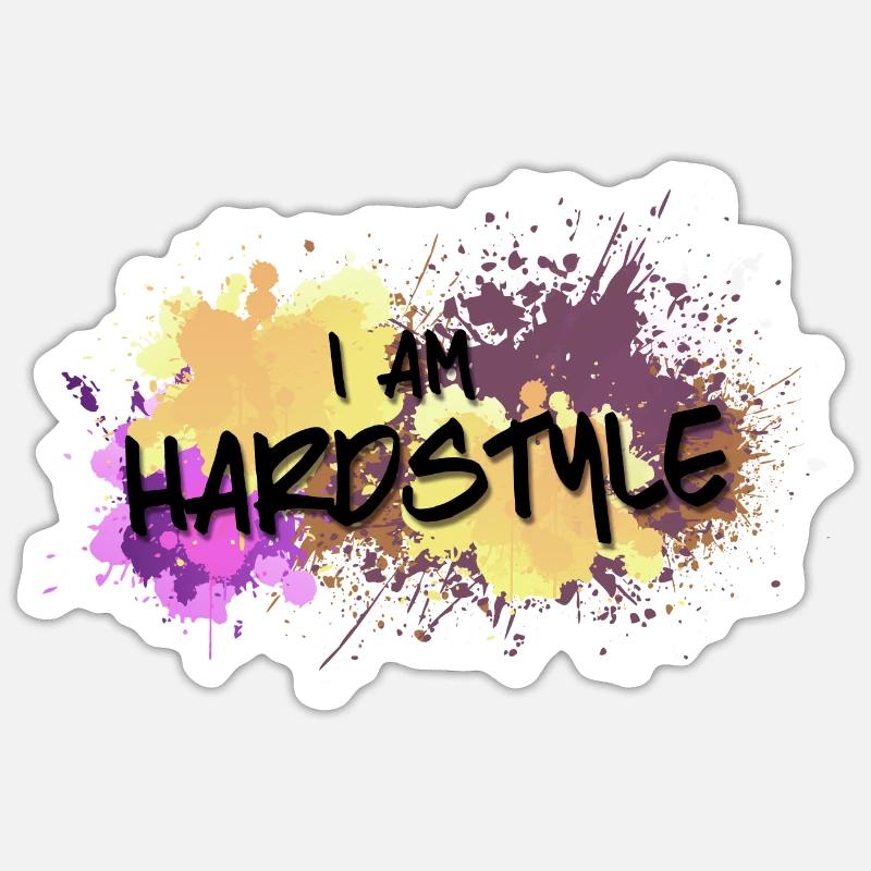 Hardstyle Rawstyle EDM Techno Rave Party - Sticker Größe S (10 x 10 cm) - Mattweiß