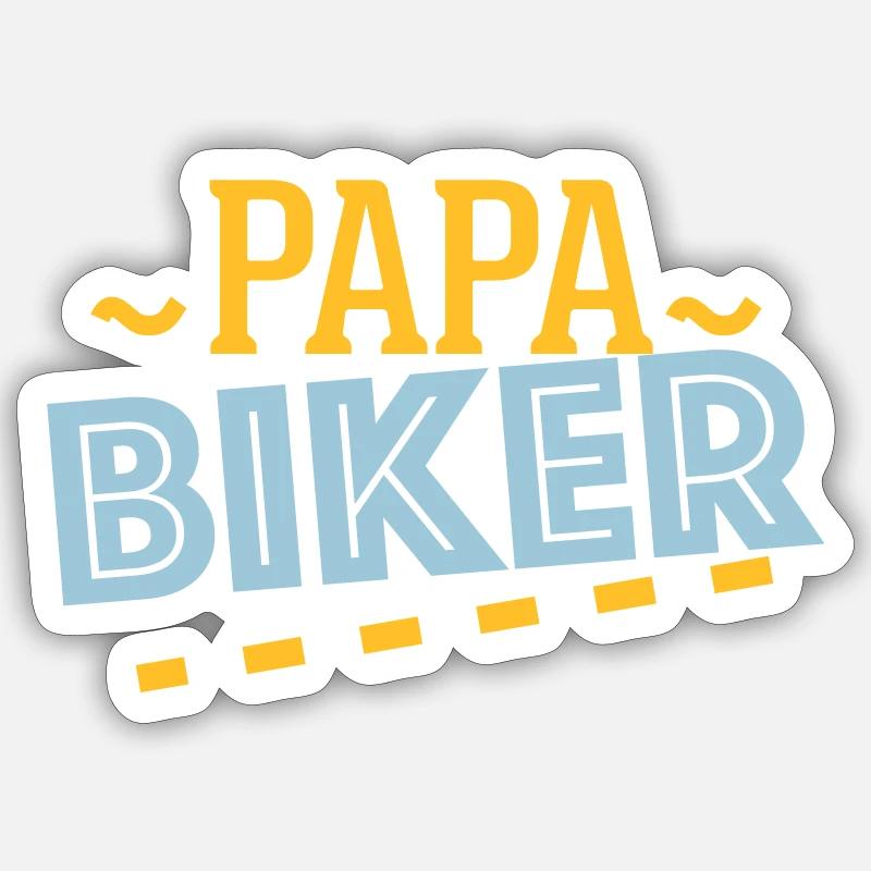 Daddy biker - - Sticker size S (10 x 10 cm) - white matte