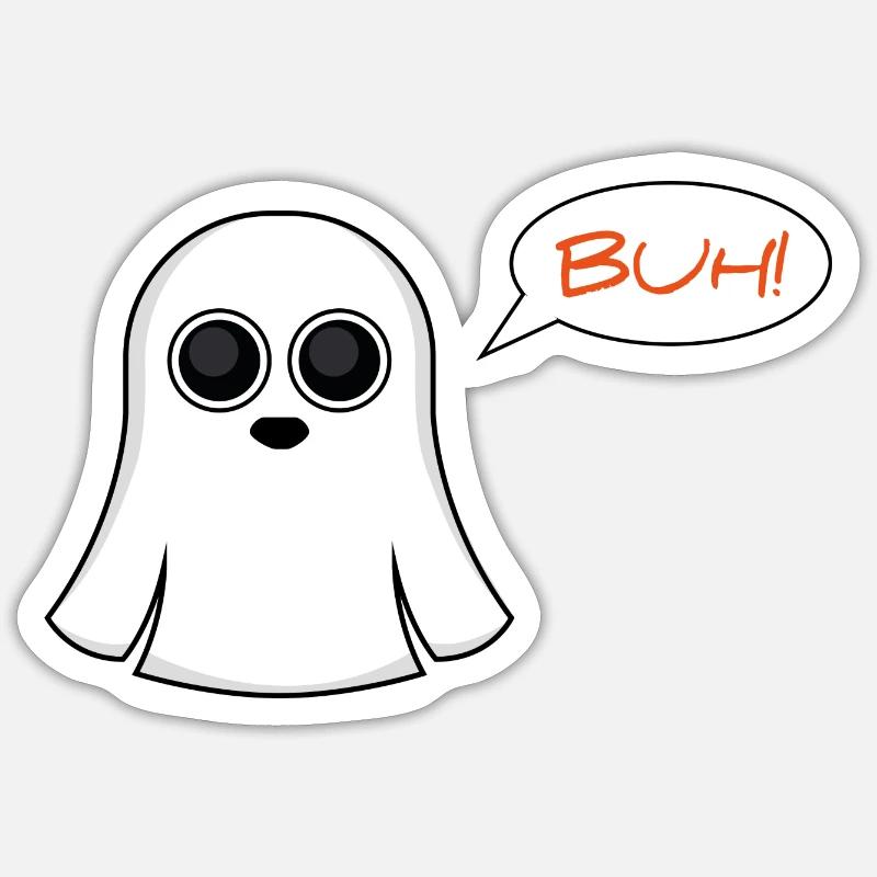 Sweet Ghost BUH - Sticker taille S (10 x 10 cm) - blanc mat