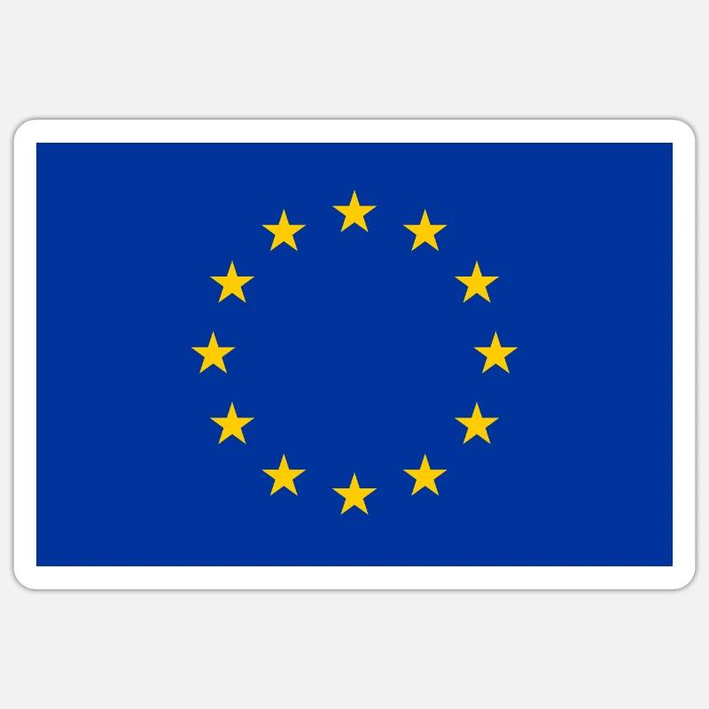 Drapeau de l’Europe - Sticker taille S (10 x 10 cm) - blanc mat