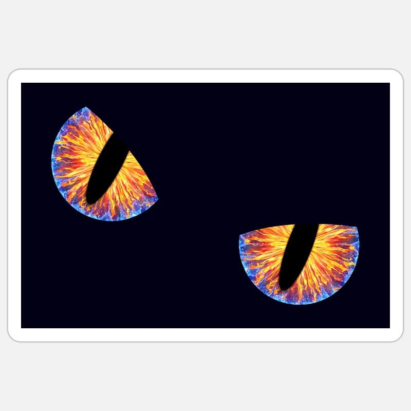 Yeux de dragon frontal - affiche ou autocollant - Sticker taille S (10 x 10 cm) - blanc mat