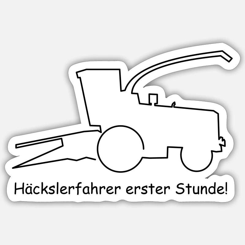 Feldhäcksler Häcksler Oldtimer Silo Mais - Sticker Größe S (10 x 10 cm) - Mattweiß