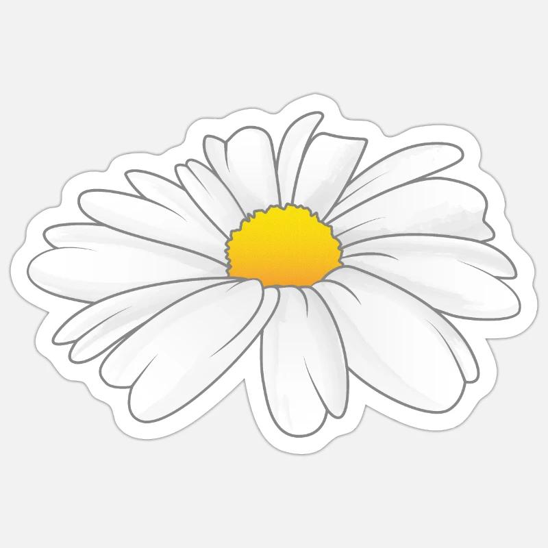 Gänseblümchen - Sticker Größe S (10 x 10 cm) - Mattweiß