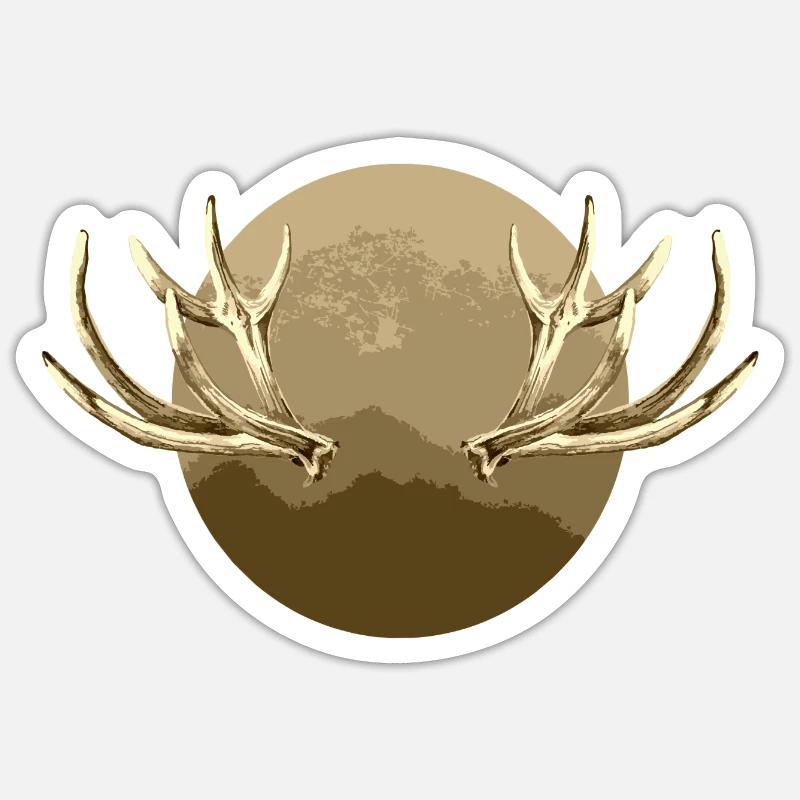 Cornes - Sticker taille S (10 x 10 cm) - blanc mat