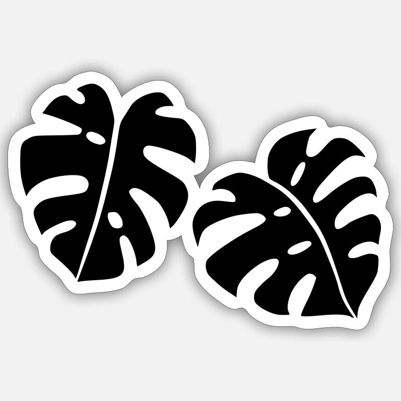 Monstera Design - Sticker Größe S (10 x 10 cm) - Mattweiß