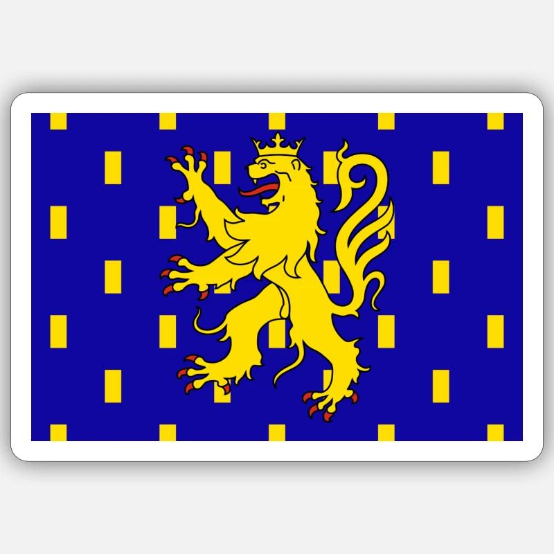 Drapeau franc-comtois Sticker taille S (10 x 10 cm)