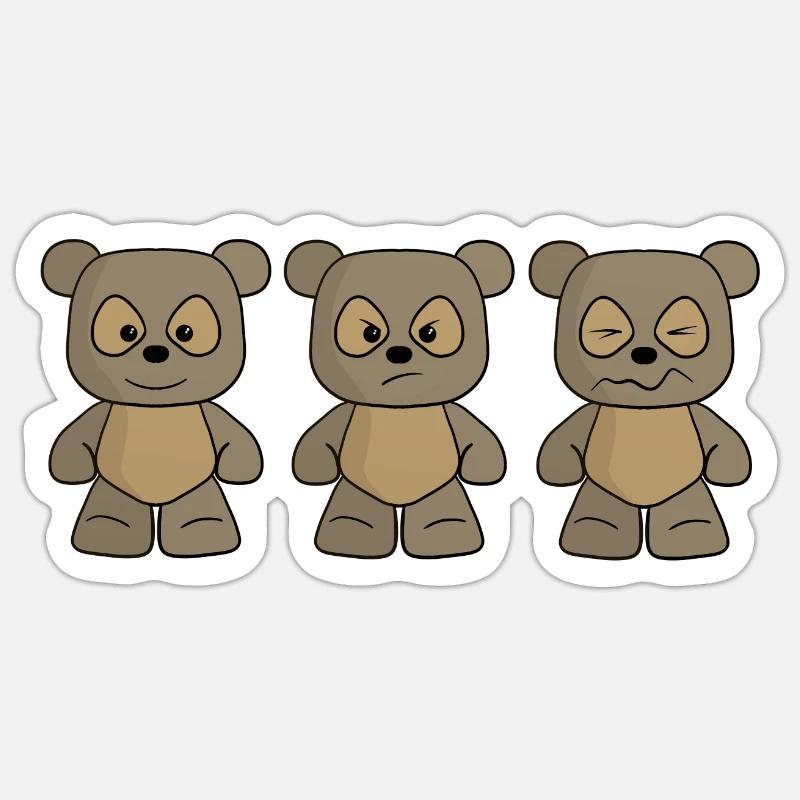 THREE BEARS - Sticker size S (10 x 10 cm) - white matte