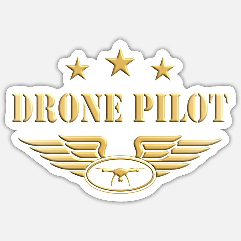 Drone Pilot - Sticker Größe S (10 x 10 cm) - Mattweiß