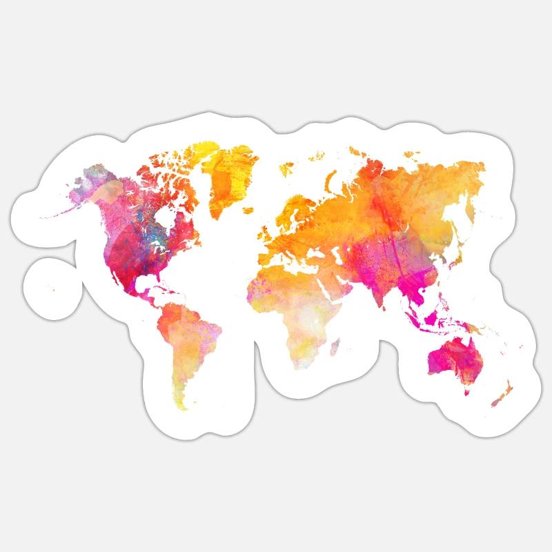 world map Sticker size S (10 x 10 cm)