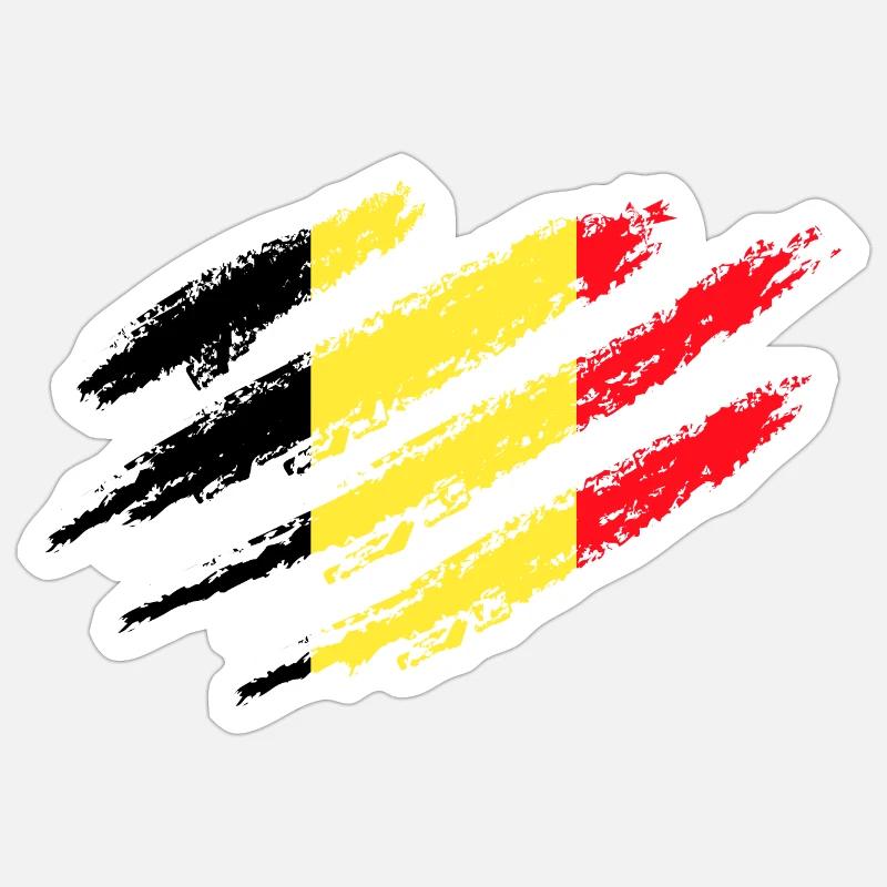 Belgio Flag Scratch Claws Cut Scratch Marks Adesivo