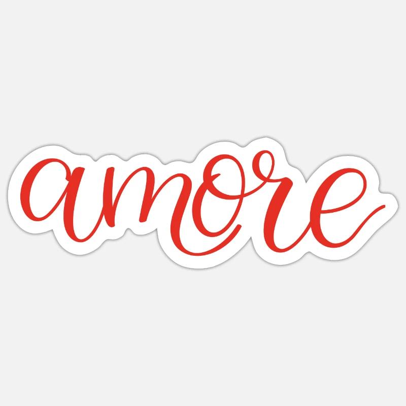 Amore - amour - Sticker taille S (10 x 10 cm) - blanc mat