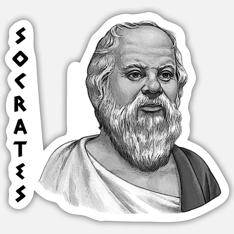 Socrates - Sticker size S (10 x 10 cm) - white matte