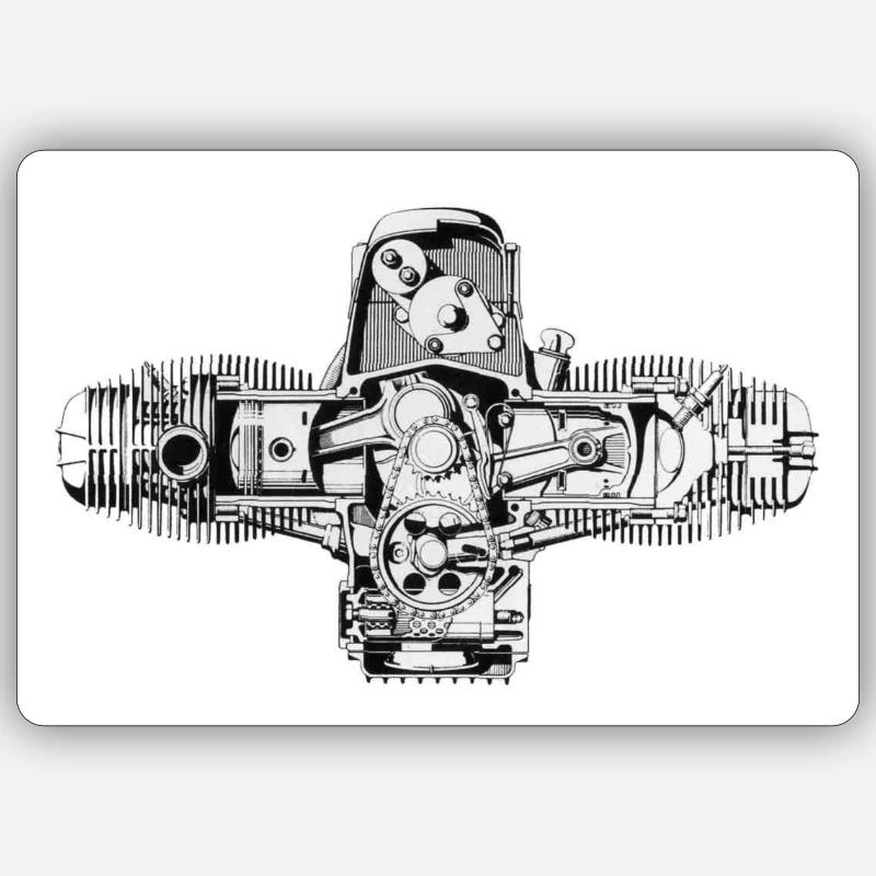 Boxer 2-Valve - Sticker size S (10 x 10 cm) - white matte