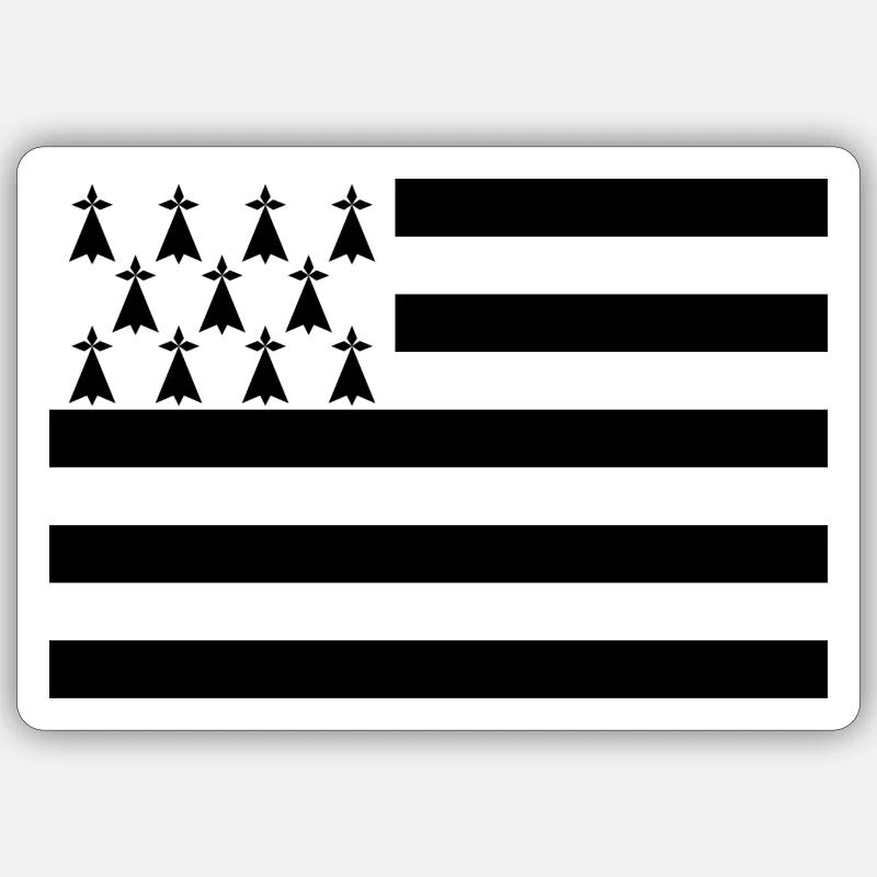 drapeau breton Sticker taille S (10 x 10 cm)