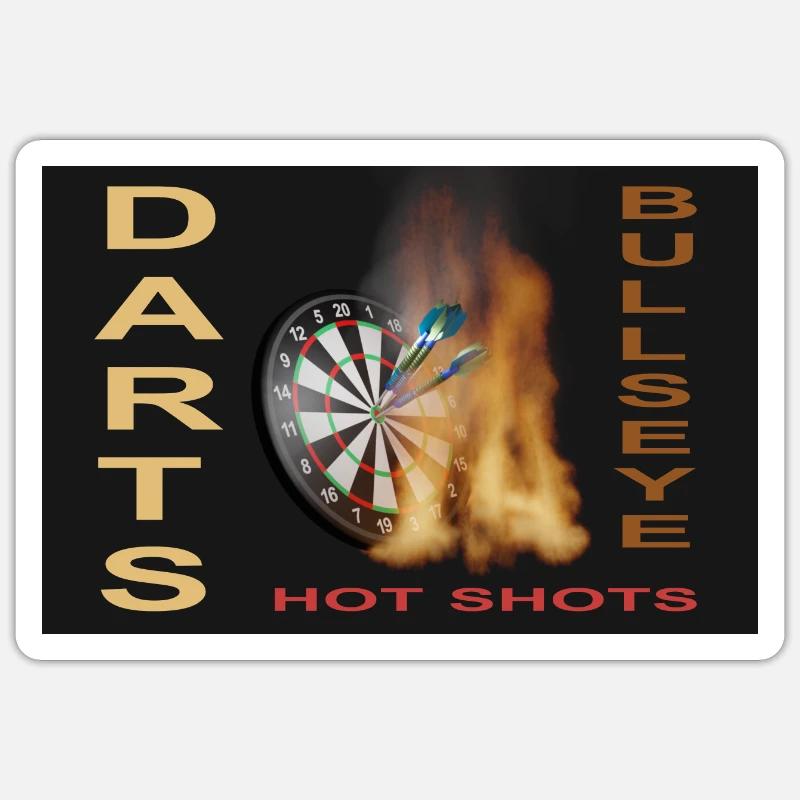 Fléchettes, fléchettes, fléchettes, fléchettes, fléchettes,dartboard Sticker taille S (10 x 10 cm)