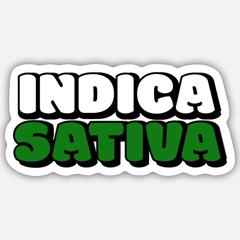 Indica Sativa - Sticker size S (10 x 10 cm) - white matte