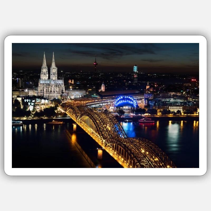 KÖLN, die wunderschöne Statdt Köln - Sticker Größe S (10 x 10 cm) - Mattweiß
