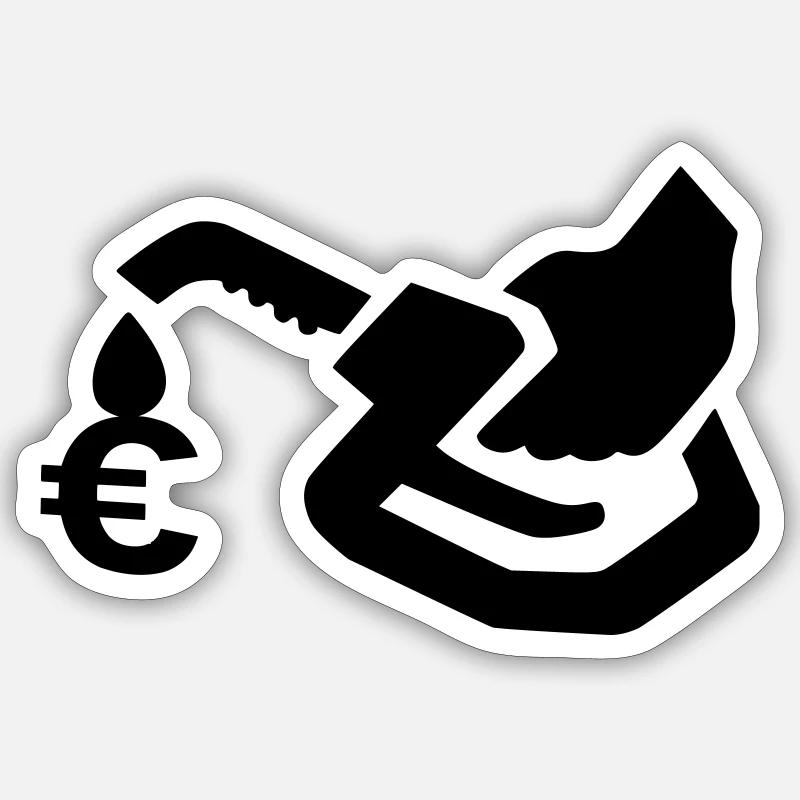 pompe à essence - Sticker taille S (10 x 10 cm) - blanc mat