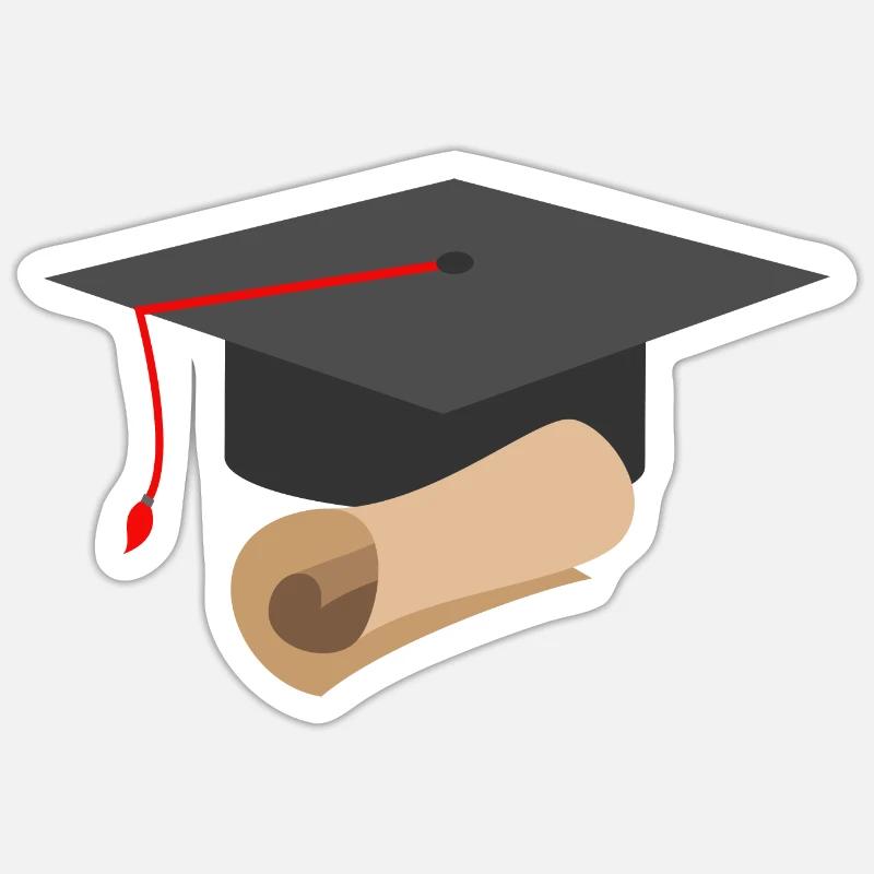 l'obtention du diplôme - Sticker taille S (10 x 10 cm) - blanc mat