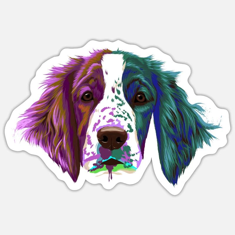 Splash Welsh Springer Spaniel Dog - Sticker size S (10 x 10 cm) - white matte