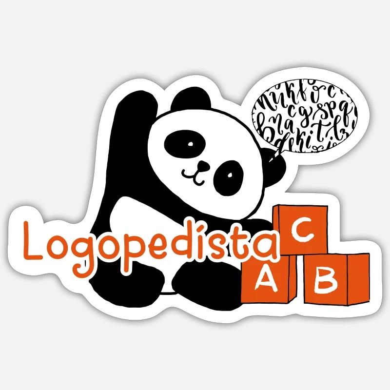Panda Speech Therapist - Sticker size S (10 x 10 cm) - white matte