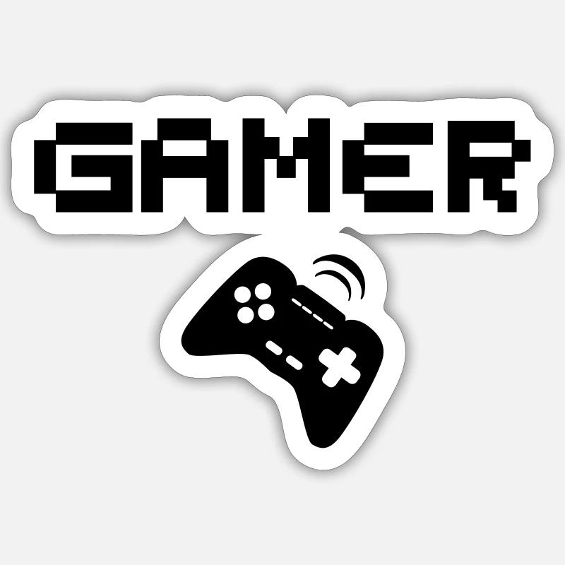 Gamer Gaming gift player - Sticker size S (10 x 10 cm) - white matte