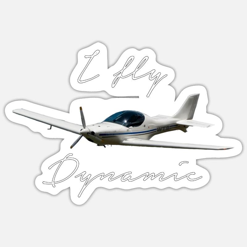 Je vole en ULM Dynamic WT9 - Sticker taille S (10 x 10 cm) - blanc mat