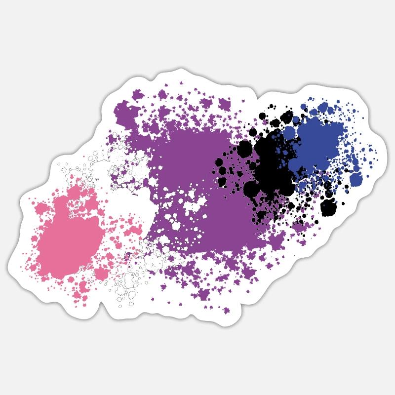 Blobs de Genderfluid Pride Sticker taille S (10 x 10 cm)